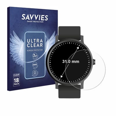 Savvies - Screenprotector voor Horloges (Rond, ø: 31 mm) - Folie Beschermfolie transparant 18 Stuks