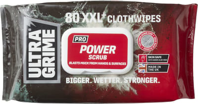 UltraGrime Pro Power Scrub reinigingsdoeken 80XXL+ - Industriële schoonmaakdoekjes - Voor hardnekkig vuil - 80 stuks