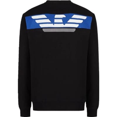 Emporio Armani EA7 FW22 Logo Print Ronde Hals Lange Mouwen Sweatshirt Heren sweatshirt Zwart 6LPM69-PJEQZ-1200 M blue