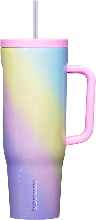 Geïsoleerde beker met handvat en rietje voor onderweg - 40 oz, houdt dranken 20 uur koud en 9 uur warm