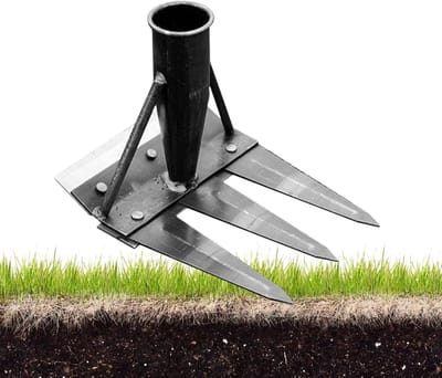 Onkruidverwijderaar Tuin - Gras trekker hark - Tuinonderhoud - Dubbelzijdig ontwerp - 3 tanden - Metaal