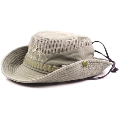 Outdoor Bucket Hoed Mannen Zomer Ademend Panama Pet Katoen Jungle Vissen Mesh Hoed Wandelen Strand Zon Beschermer Petten Voor Mannen gray
