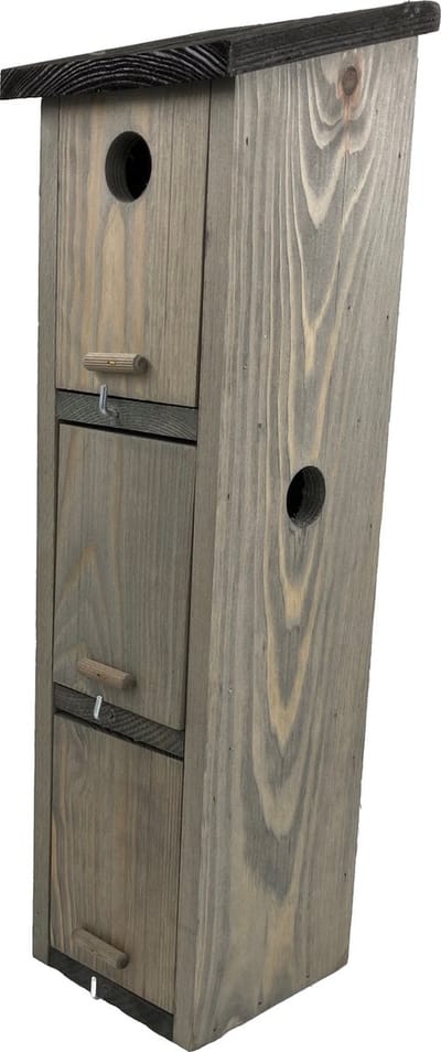 GARDEN SPIRIT Vogelhuisje 3 Nestkast 14 x 14 x 48 cm vliegingang 28 mm