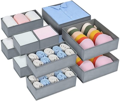Unyqoos ® Opvouwbaar Lade Opbergsysteem voor Kleding, Ondergoed en Accessoires - Set van 12 Stuks