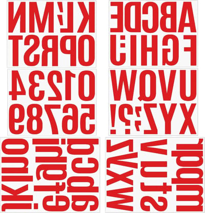 Vinyl letterstickers 4 inch - Grote alfabetstickers voor brievenbus, deur, auto, bewegwijzering met zelfklevende nummerstickers