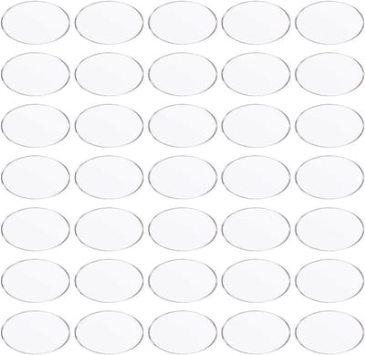 50 Stuks 5x2.5cm Heldere Ovale Miniatuur Bases - Acryl Modelbases voor Tabletop Spellen, Wargaming en Verzamelfiguren