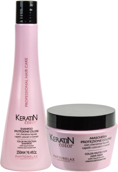 Phytorelax Keratine Shampoo en Haarmasker Set voor Gekleurd Haar – Color Protect Kleurbehoud en Anti-Frizz – 500 ml