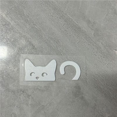 Zwarte Kat Glurende Sticker, Blanco Button, Vinyl Decal, Autostickers, Vinyl Stickers Kat Deca 4.5*1.8CM wit
