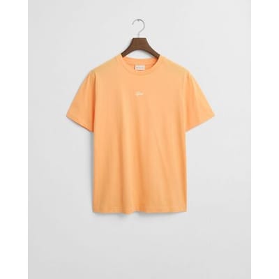 Gant T-Shirt Small Brand Graphic Crew Neck Peachy Orange / male