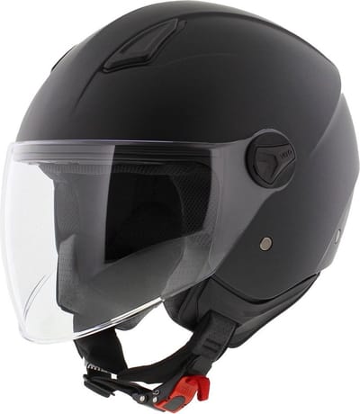 Vito Moda jethelm mat zwart Notte lang vizier XS - scooterhelm snorfietshelm