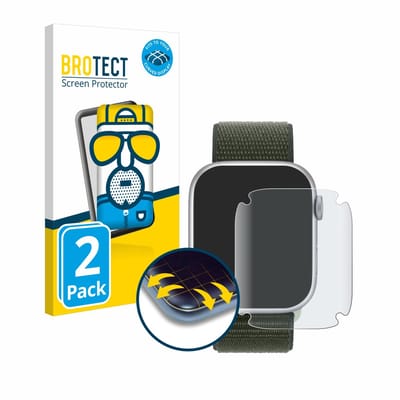 BROTECT - Screenprotector voor Apple Watch Series 9 (45 mm) - Folie Beschermfolie matte volledig dekking 2 Stuks