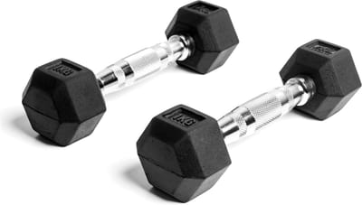AJ-Sports Hex Dumbells 1kg - 2 x 1 kg Dumbell - Gewichten - Dumbells set - Gewichten set - Halterset - Fitness gewichten - Krachttraining - Fitness