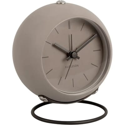 Karlsson Wekker Nirvana Globe - Donker Grijs - Ø9,5cm - Scandinavisch - Wekker voor slaapkamer - Wekkers