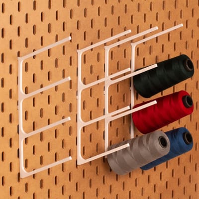 4-pack Lockgaren rekje voor 4 lockgaren voor Ikea Skadis pegboards - Wit - Geschikt voor in totaal 16 lockgaren
