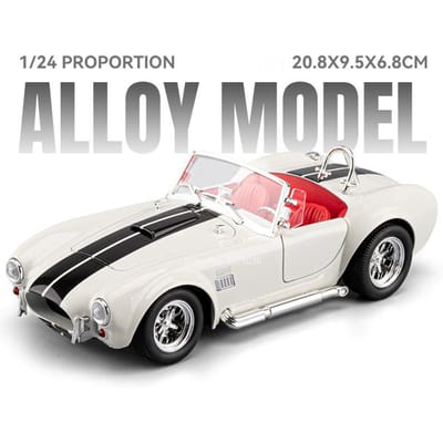 Schaal 1:24 Shelby Cobra 427 Phantom Legering Auto's Modellen Speelgoed Achterwiel Terugtrek Mechanisme Miniatuur Vintage Auto Huisdecoratie Decoratie