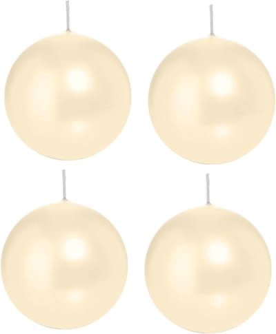 Trend Candles Bolkaars glad - 1x - creme wit - 8 cm - 25 branduren - ronde kaarsen