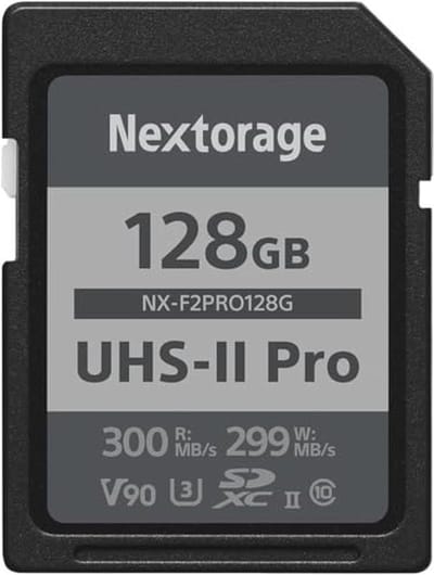 Ultrasnelle 128GB UHS-II SD-kaart met 299MB/s schrijfsnelheid