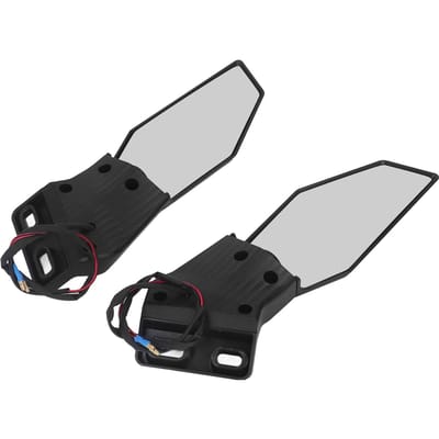 Motorfiets Zijspiegel Achteruitkijkspiegel Draaibaar Vleugelvin met LED Knipperlicht Koolstofvezel Stijl white