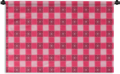 Wandkleed - Wanddoek - Roze - Patronen - Bloemen - 180x120 cm - Wandtapijt