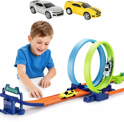 Lomera Autobaan met Looping - Racebaan met Looping - Autobaan Speelset - Racebaan Speelgoed - Autobaan Speelgoed - Speelgoed Racebaan - Racebaan Set - Autobaan Set