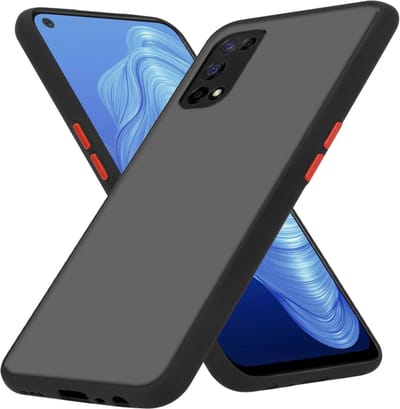 Cadorabo Hoesje geschikt voor Realme 7 5G in MATT ZWART - Hybride beschermhoes met TPU siliconen Case Cover binnenkant en matte plastic achterkant