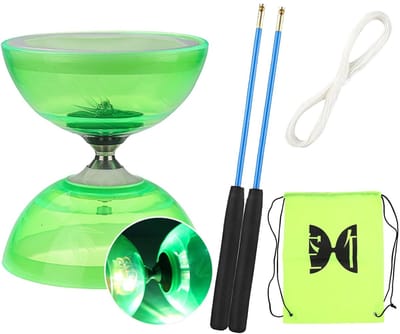 TopHomer Diabolo met 3 Ballagers - Professionele Set in 4 Kleuren met Vervangtouw