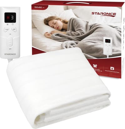 Warmtedeken - Elektrische deken - Lekker warm - Veilig in gebruik - 150 x 80 cm - Wit
