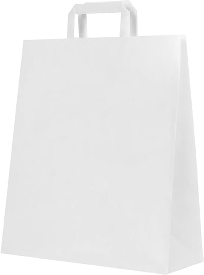 Omgoods - 40 Witte Papieren Zakjes - Communie- en Bruiloftzakjes met Handvatten - 25 + 9 x 34 cm