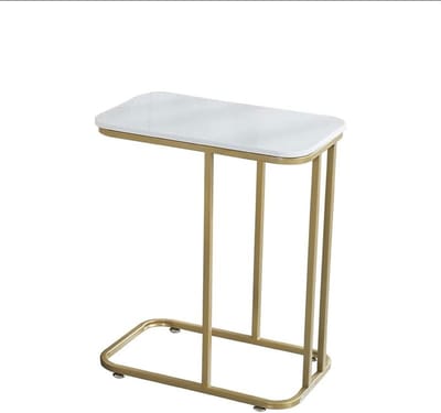 Bijzettafel C-vorm - Kleine tafel - Woonkamer decoratie - Stevig metalen frame - 50 x 30 x 60 cm - Goud