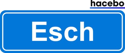 Hacebo - Plaatsnaam Sticker - 29x10 CM - Esch sticker - Verkeersborden sticker - grappige cadeaus - Esch