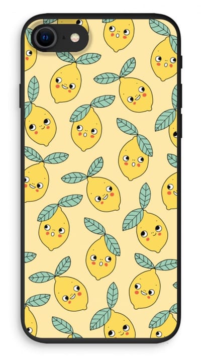 Case Company® - Hoesje geschikt voor iPhone SE 2020 hoesje - Citroenen - Biologisch Afbreekbaar Telefoonhoesje - Bescherming alle Kanten en Schermrand