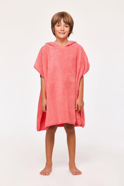 Woody Poncho Lieveheersbeestje koraalrood - maat 92/104 - 251-10-BCA-B/488