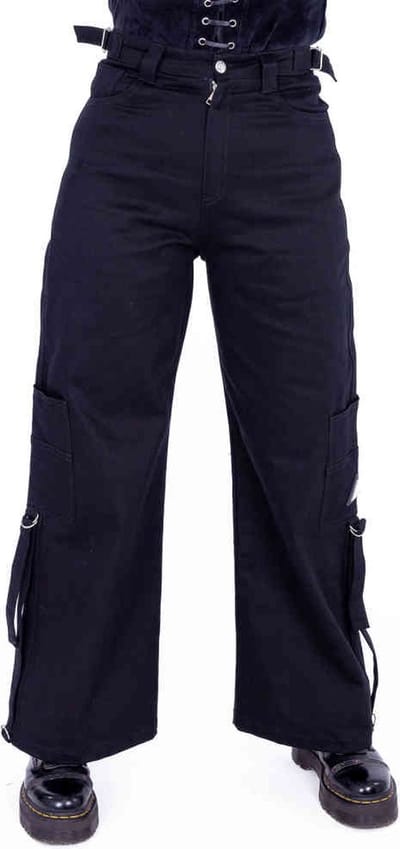 Chemical Black - Jetta Wijde broek - 36/34 inch - Zwart