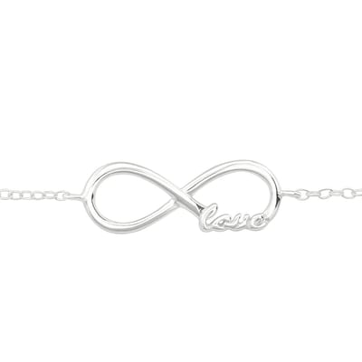 Joy|S - Zilveren infinity armband - love - 16 - 18 cm