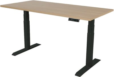 Sedero Elektrisch verstelbaar bureau - 180x80 cm - Dual motor - Zwart met Eiken