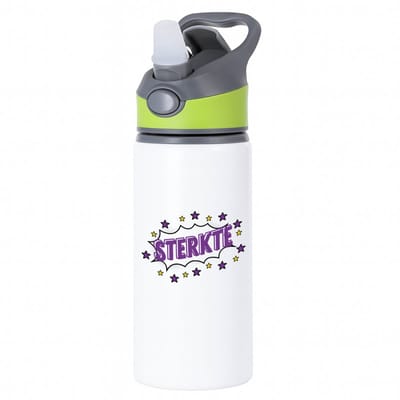 Hacebo® - Sterkte waterfles met rietje groen - Beterschap - motivatie - beterschap cadeau - kado - moeilijke tijd - water fles - 650ML