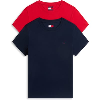 Tommy Hilfiger 2-pack C-neck Tee Dark Night Navy/amaryllis Red Größe: XS | Hemden Outlet | Damen | Schwarz