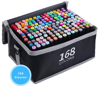 Twinmarkers 168 stuks voor volwassenen - Alcohol markers - Stiften - Markeerstiften - Livista