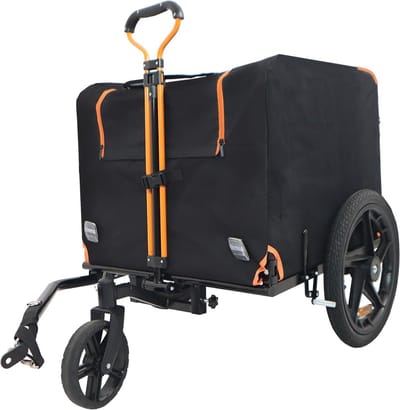 Hondenfietskar - Huisdierenwagen - Veilig Transport - 2-in-1 - Tot 399 kg - Oranje Zwart