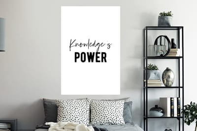Muurstickers - Sticker Folie - Quote - Power - Studeren - 80x120 cm - Plakfolie - Muurstickers Kinderkamer - Zelfklevend Behang - Zelfklevend behangpapier - Stickerfolie
