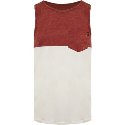 Vans Off The Wall Ronde Hals Mouwloos Wit/Bruin Heren Tanktop VN0ONXFXM