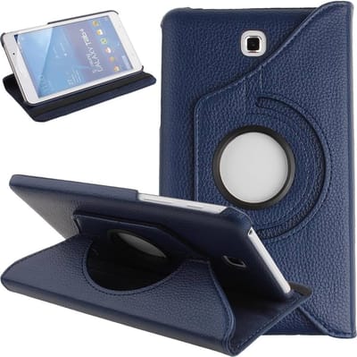 Draaibaar Hoesje - Rotation Tabletcase - Multi stand Case Geschikt voor: Samsung Galaxy Tab 3 7.0 inch 2013 (SM-T210/T215/P3200) - Donkerblauw
