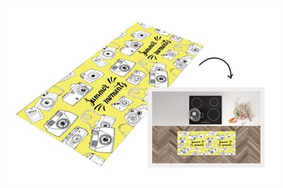 Keukenloper - Loper keuken - Camera - Zomer - Quotes - Patronen - 120x50 cm - Keukenloper vinyl