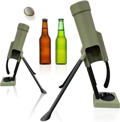 vijzel flesopener, bieropener vijzel, 51mm bierflesmortel bierflesoopener zwaar gebruik bar accessoires & homebar decor, eenhanddrukmechanisme, cadeauidee voor mannen