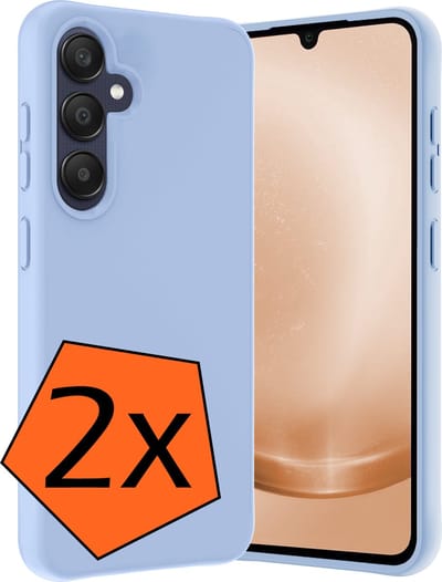 Hoes - 2 Stuks - Geschikt voor Samsung Galaxy A25 - Sterk & Shockproof - Case Siliconen - Back Cover - Telefoon Hoes - Lichtblauw