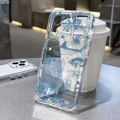 Zomer Oceaan Dieren Telefoonhoesje Voor iPhone 13 Hoesje iPhone 11 14 12 15 16 Pro Max XR XS X SE 7 8 Plus Schokbestendig Transparant Hoesje For iPhone 15