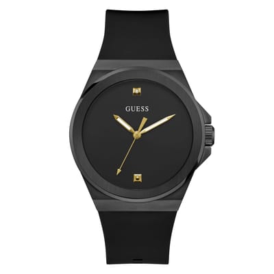 Guess Vinyl GW0790G2 Horloge - Siliconen - Zwart - Ø 44 mm