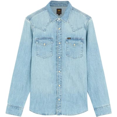Lee Western Denim Regular Fit Overhemd Met Lange Mouwen Blauw L Man