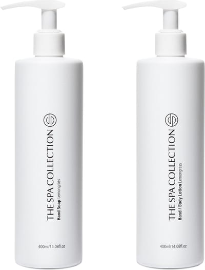 The Spa Collection Lemongrass - Handzeep + Body Lotion - Milde formulering - 400 ml pompfles - Set van 2 stuks