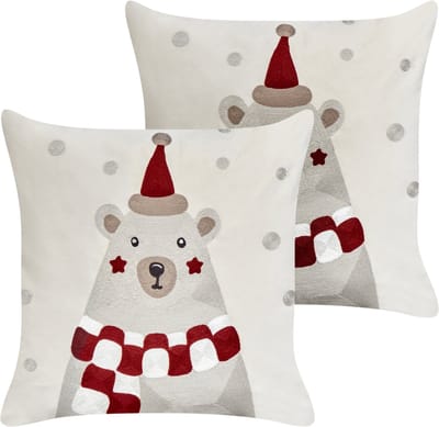 JELLIES - Sierkussen set van 2 - Gebroken wit - 45 x 45 cm - Fluweel